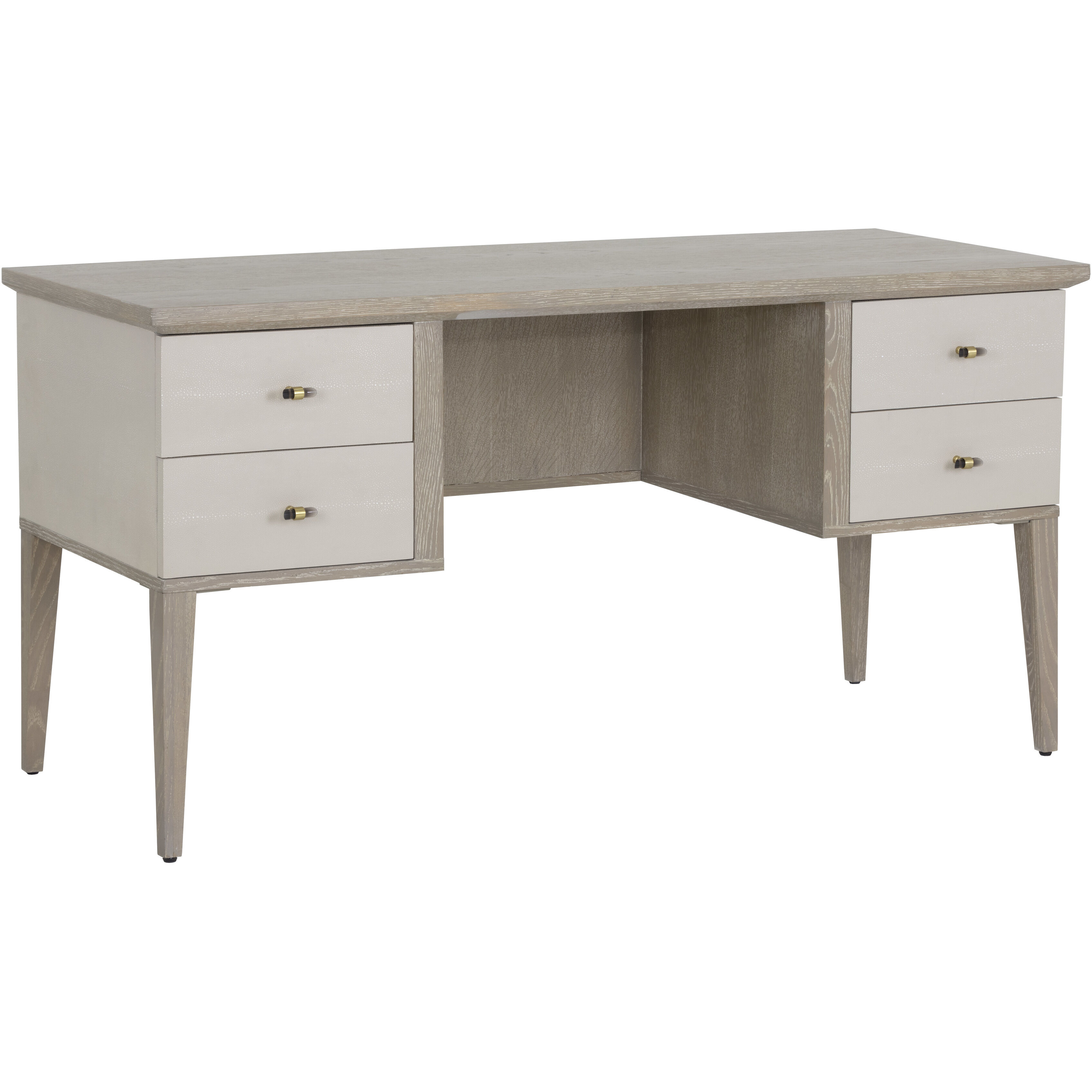 Pattinson 60 X 24 inch White Ceruse / Oyster Shagreen Desk